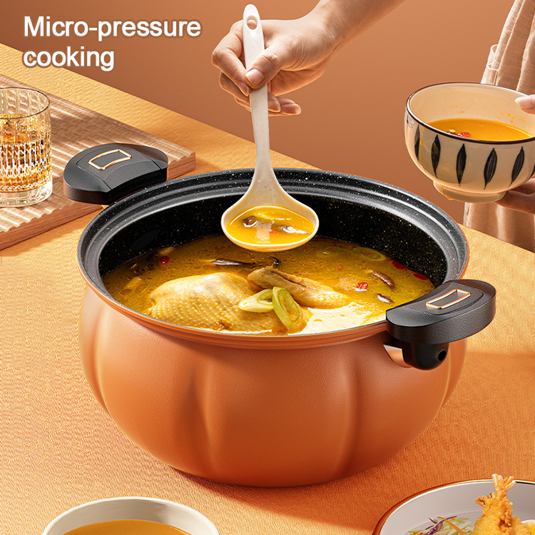 28CM Large Capacity Iron Kitchen Pressure Cooker Maifan Stone Non Stick Coating