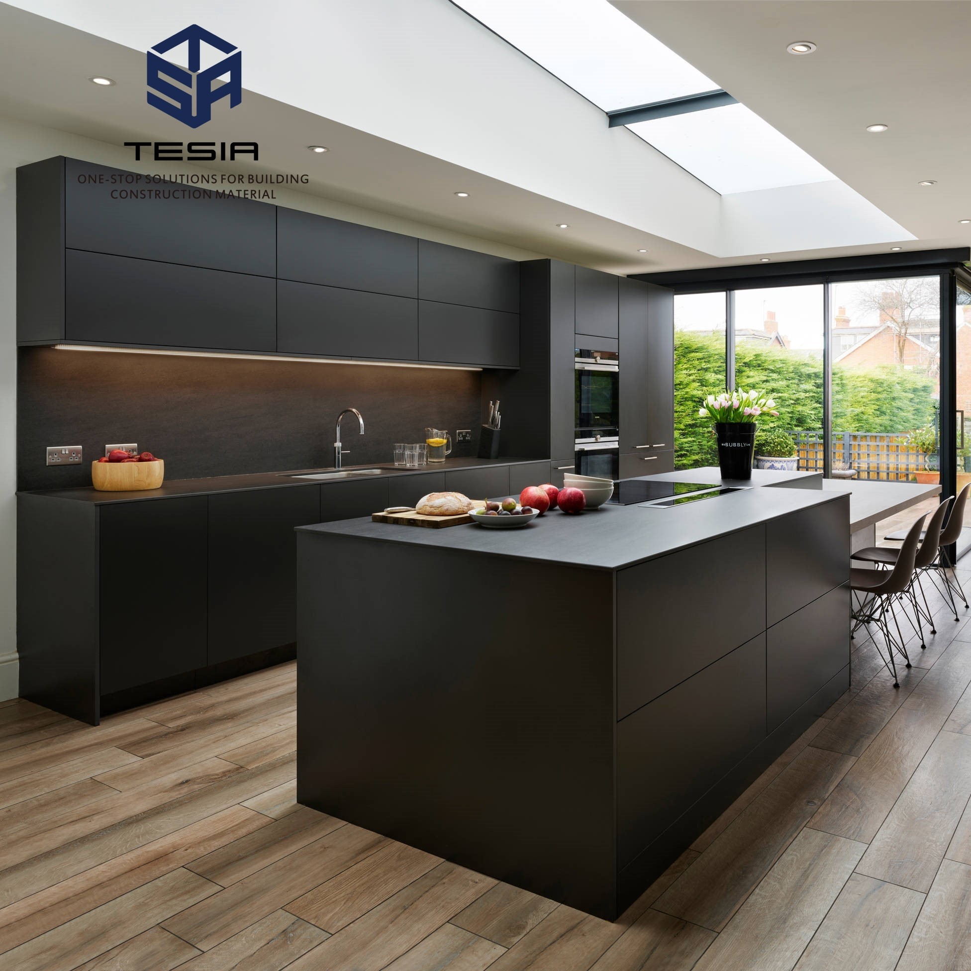 Luxury Modern Kitchen Cabinets Gray Glossy Cheap Price Wooden Cabinets Kitchen Cabinet