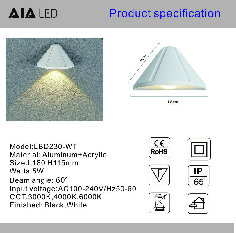 Outdoor wall lamp waterproof garden lamps exterior wall light up and down luminous spotlight villa wall washing lighting