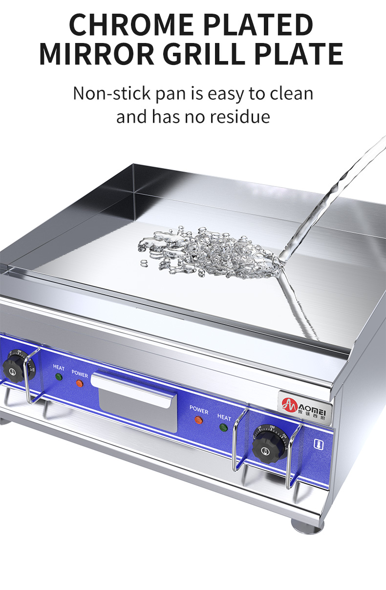 PTFE Non-Stick Material Electric Griddle for Counter Top Commercial Restaurant Kitchen