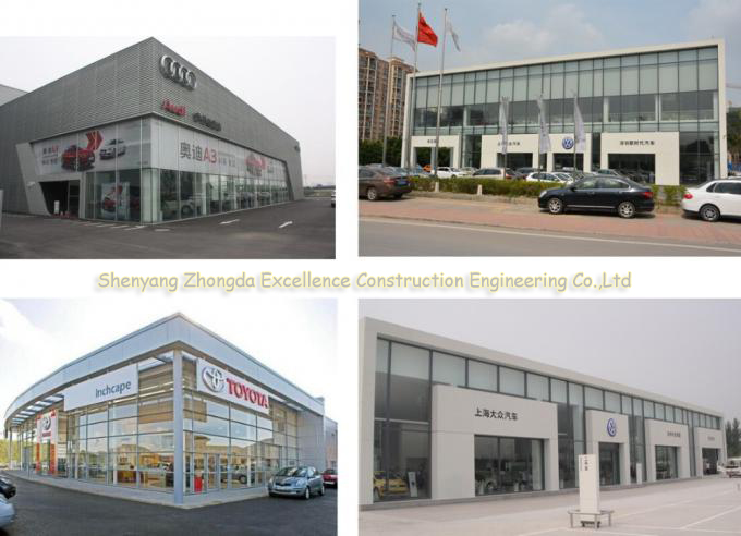 Long Span Prefabricated Steel Frame 4S Car Exhibition Hall