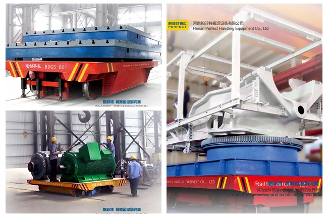 6 ton Carbon steel Rail Guided Electric Flat Transfer Cart for Factory Cargo Transportation