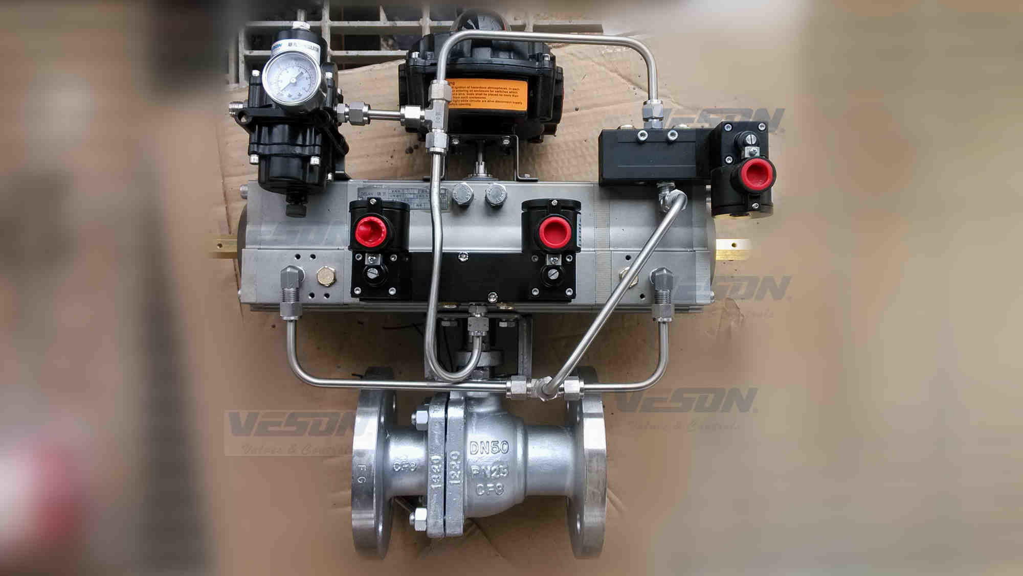 Single / Double Acting 180 Degree Pneumatic Actuator With Two Additional Pistons
