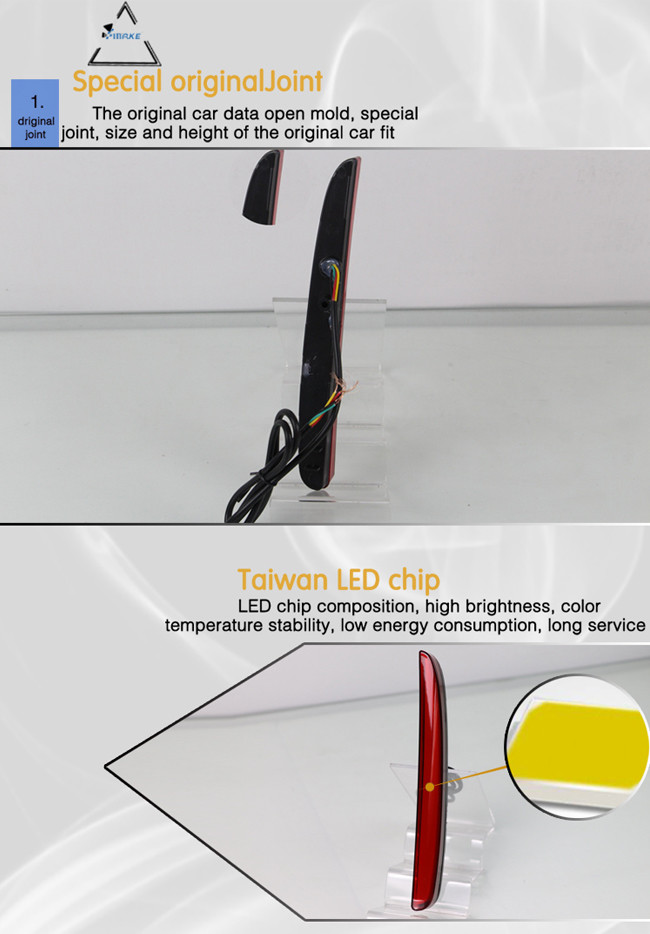 R Hatchback LED Brake Lights Rear Bumper Reflector Honda Civic Type