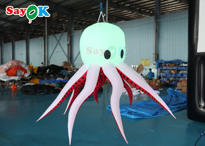 LED Jellyfish Hanging Inflatable Octopus Puppet For Advertising Decoration