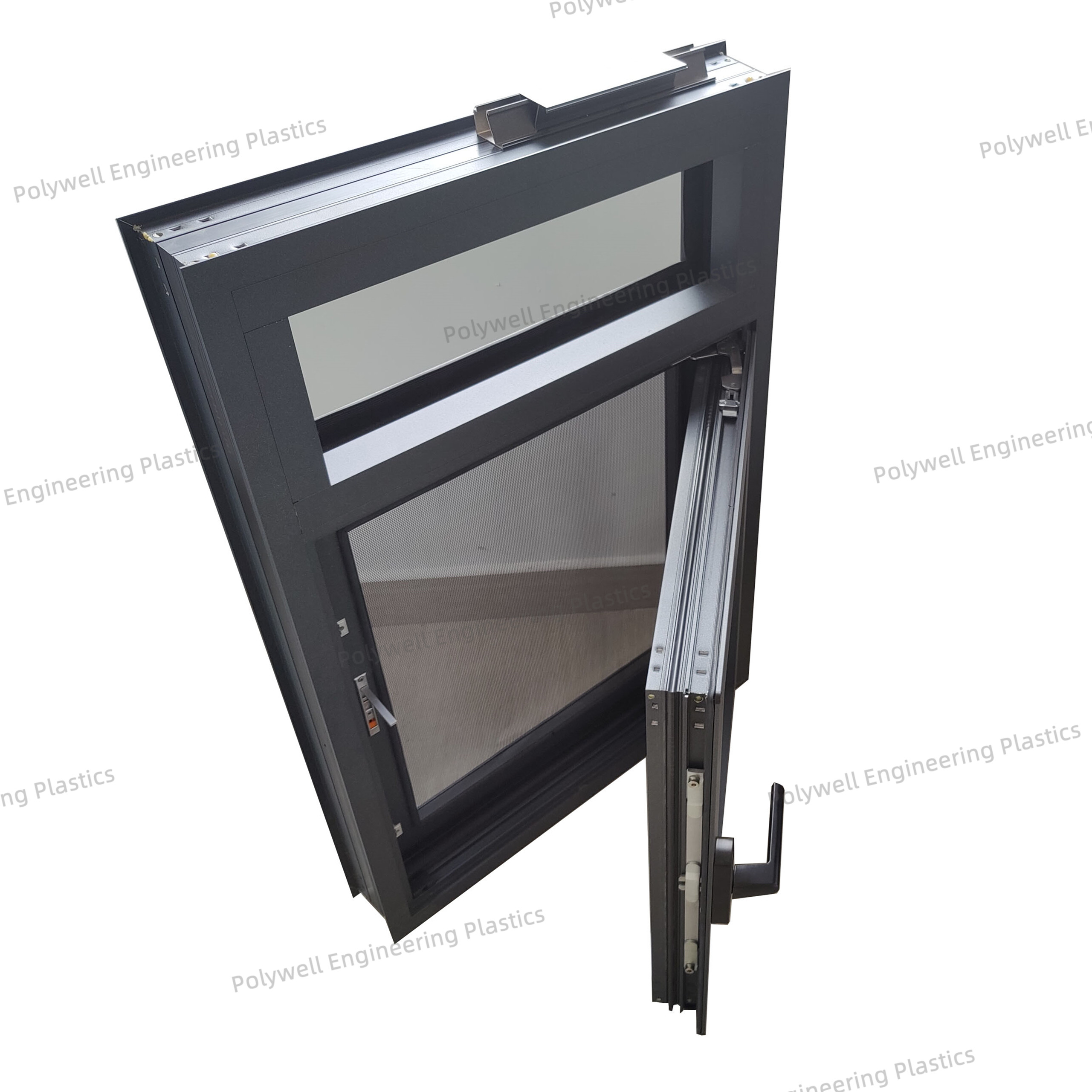 Thermal Break Aluminum Sound Insulation System Window Triple Pane Double Cavity 6050 T5 Profile