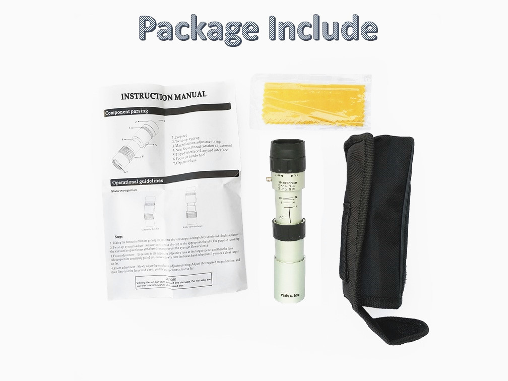 10-30x25 Monocular Handheld Telescope , FMC Lens Adjustable Zoom Monocular