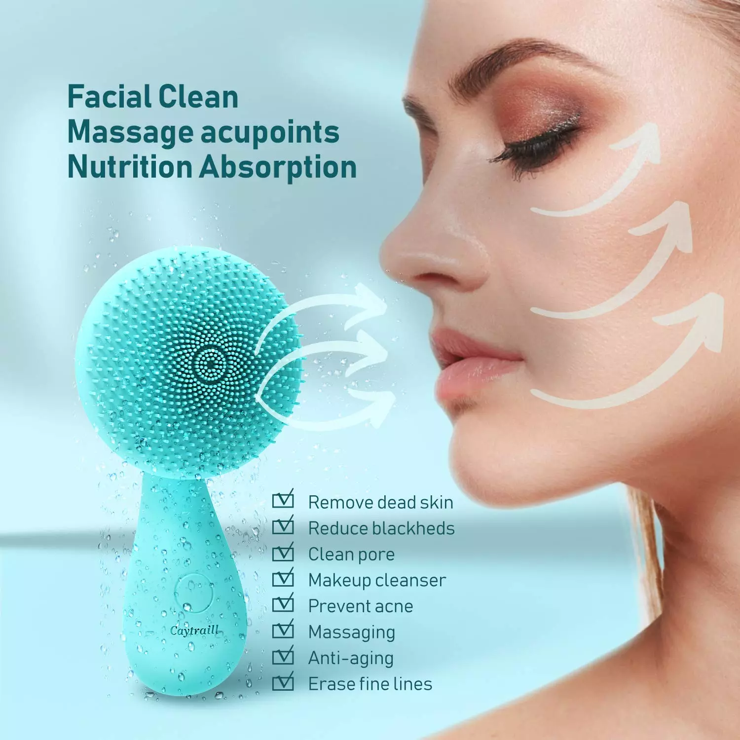 8000rmp/Min Facial Cleansing Device With Silicone Brush