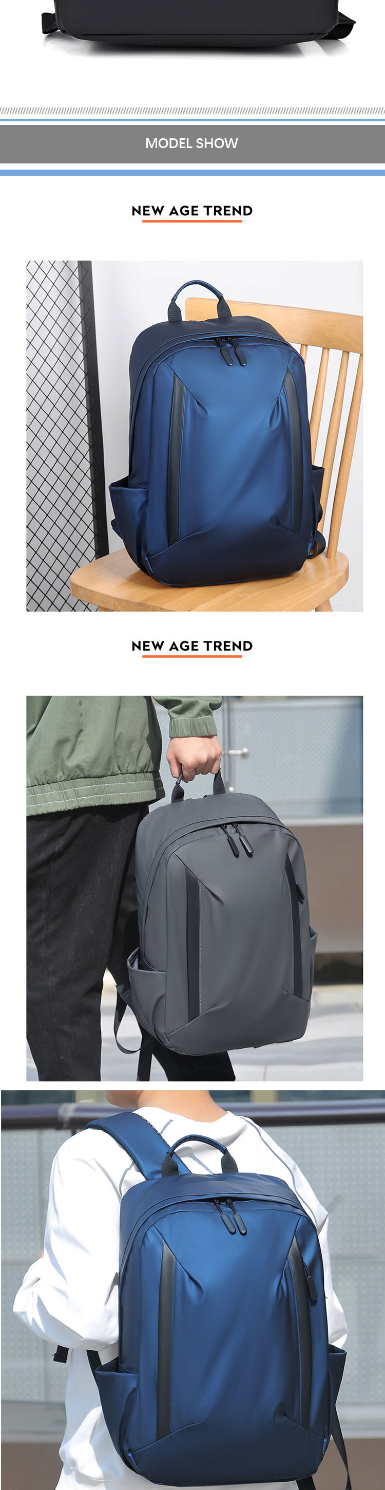 Custom Logo Business Travel Backpack Waterproof Anti Theft Nylon Work Laptop Bag