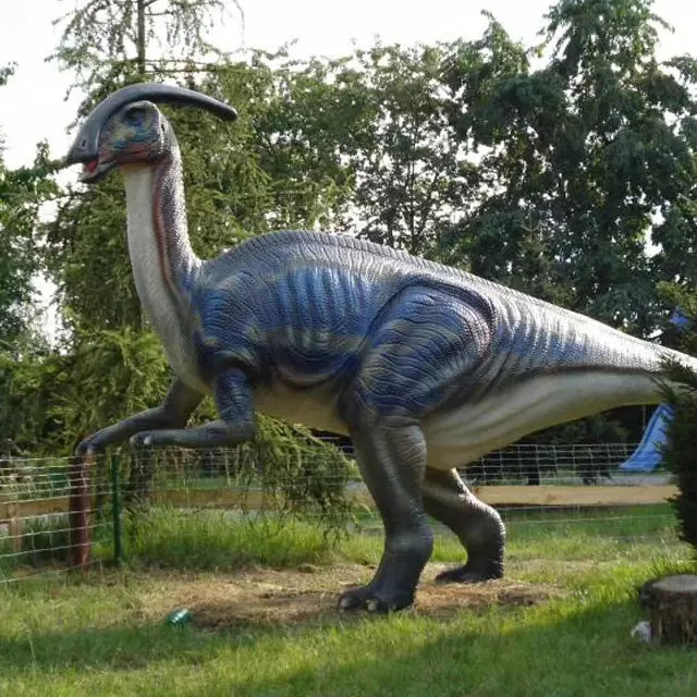 Theme Park Realistic Animatronic Dinosaur Parasaurolophus With Movement And Sound