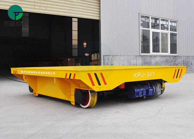 Explosion-Proof Automatically Guided Transport Cable Reel Powered Transfer Cart On Rails For Steel Parts Handling
