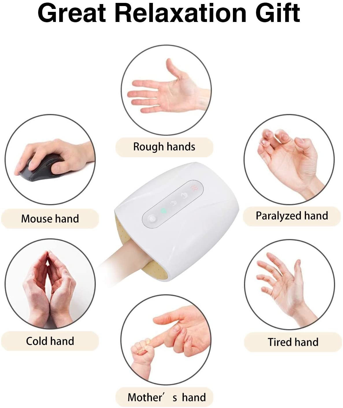 1800mAh Cordless Hand Massage Tool Electric Hand Massager With Heat