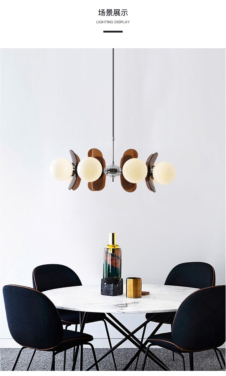 Nordic Middle Ancient Acrylic Beans Pendant Lamp Living Room Dining Room Study Restaurant lamp(WH-AP-548)
