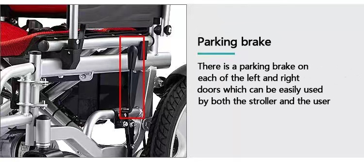 Reinforced Lightweight Foldable Electric Wheelchair Chromed Steel Multi Functional