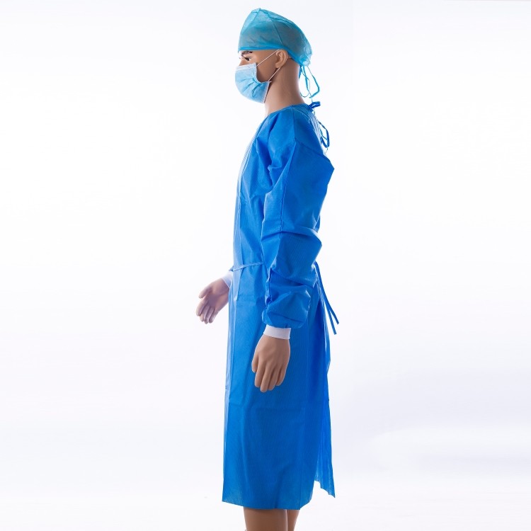 Reinforced Nonwoven Disposable Protective Gown 45gsm Eco Friendly
