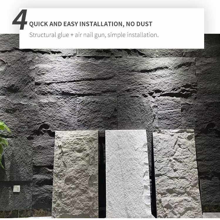 Polyurethane PU Stone Panel Wall Faux Lightweight 120 * 60cm