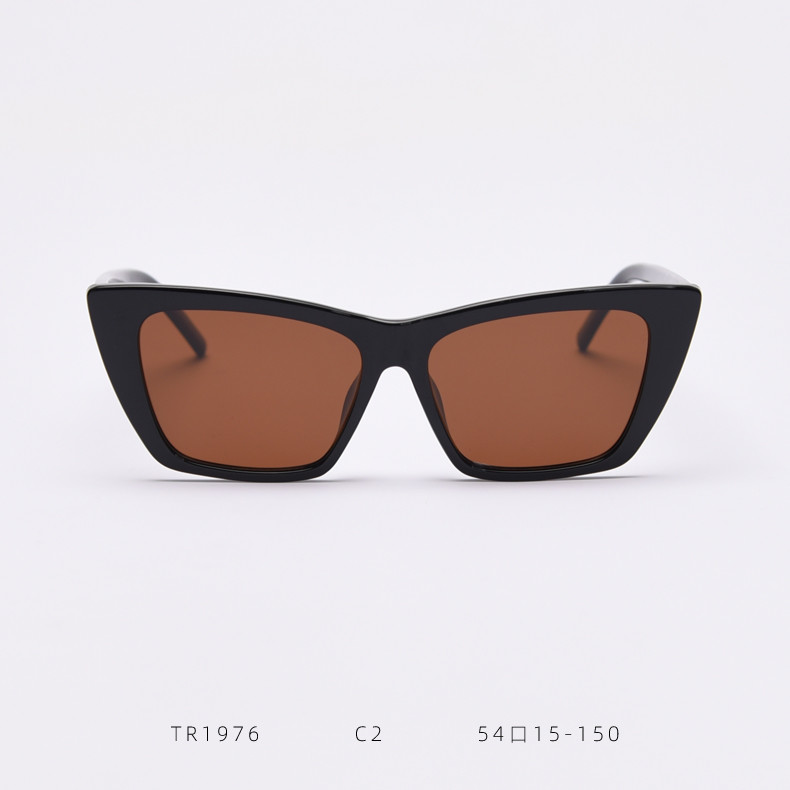 Fashion Trendy Women Sunglasses TR90 145MM Cat Eye On Round Face