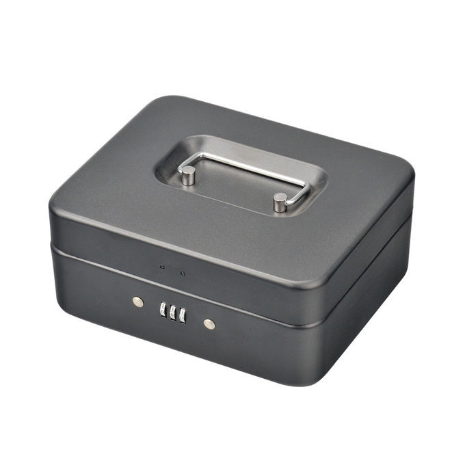 Rounded Corners Metal Coin Money Storage Safe Security Box Holder Suitcase With Combination Lock