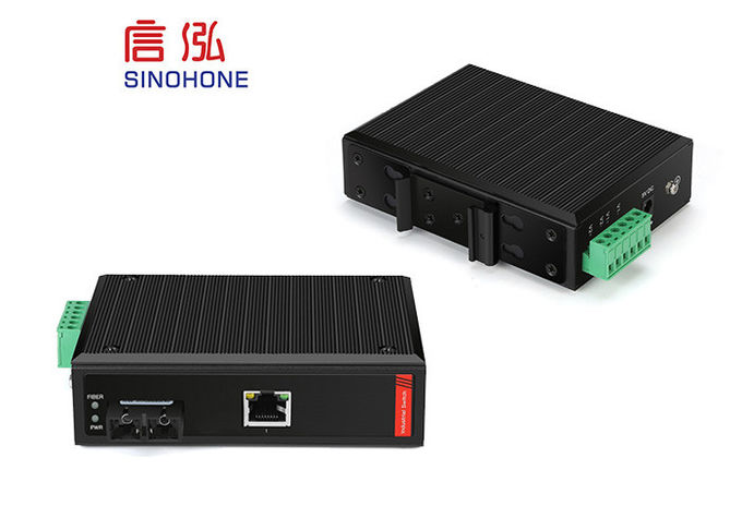 1 SC And 1 LAN Port Industrial Grade IP40 Fiber Optic Ethernet Switch
