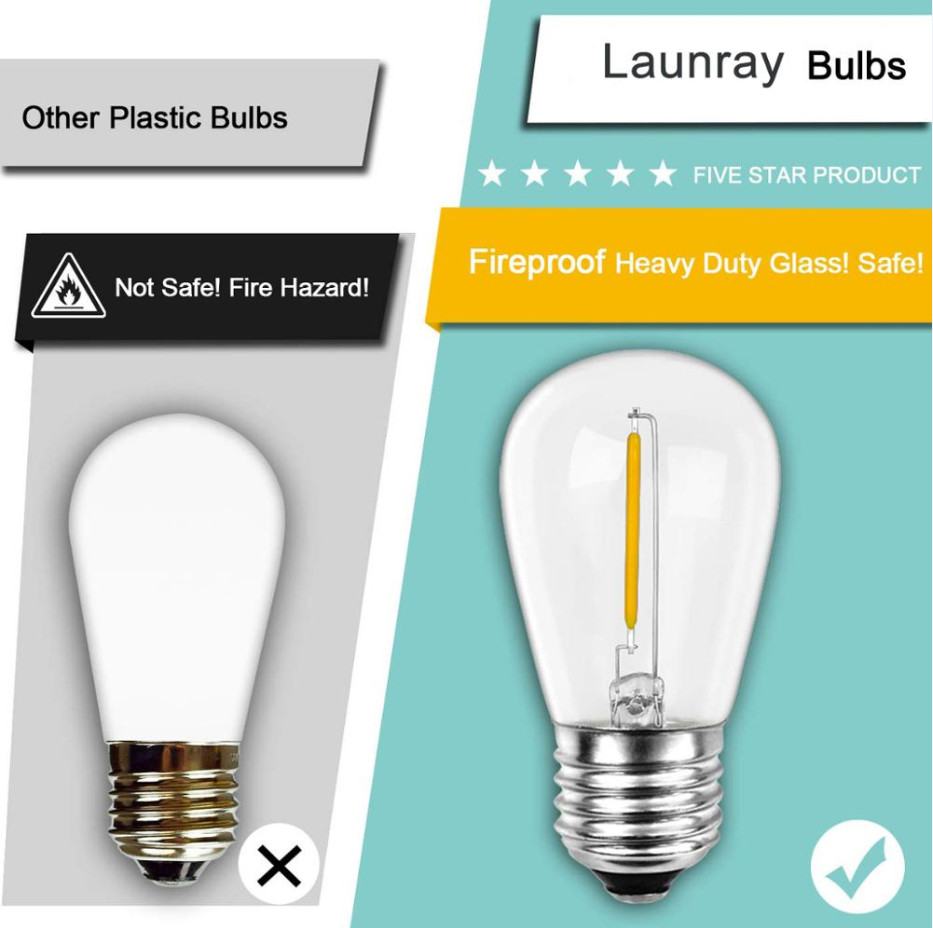 E26 E27 Vintage Light Bulbs 1W 2W S14 Edison Bulb String Lights 2200K