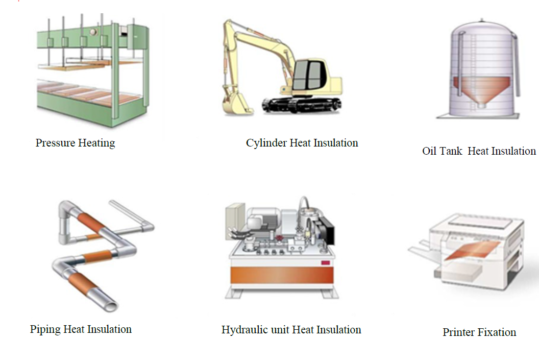 High Thermal Efficiency Flexible Heaters Silicone Rubber Easy Operation