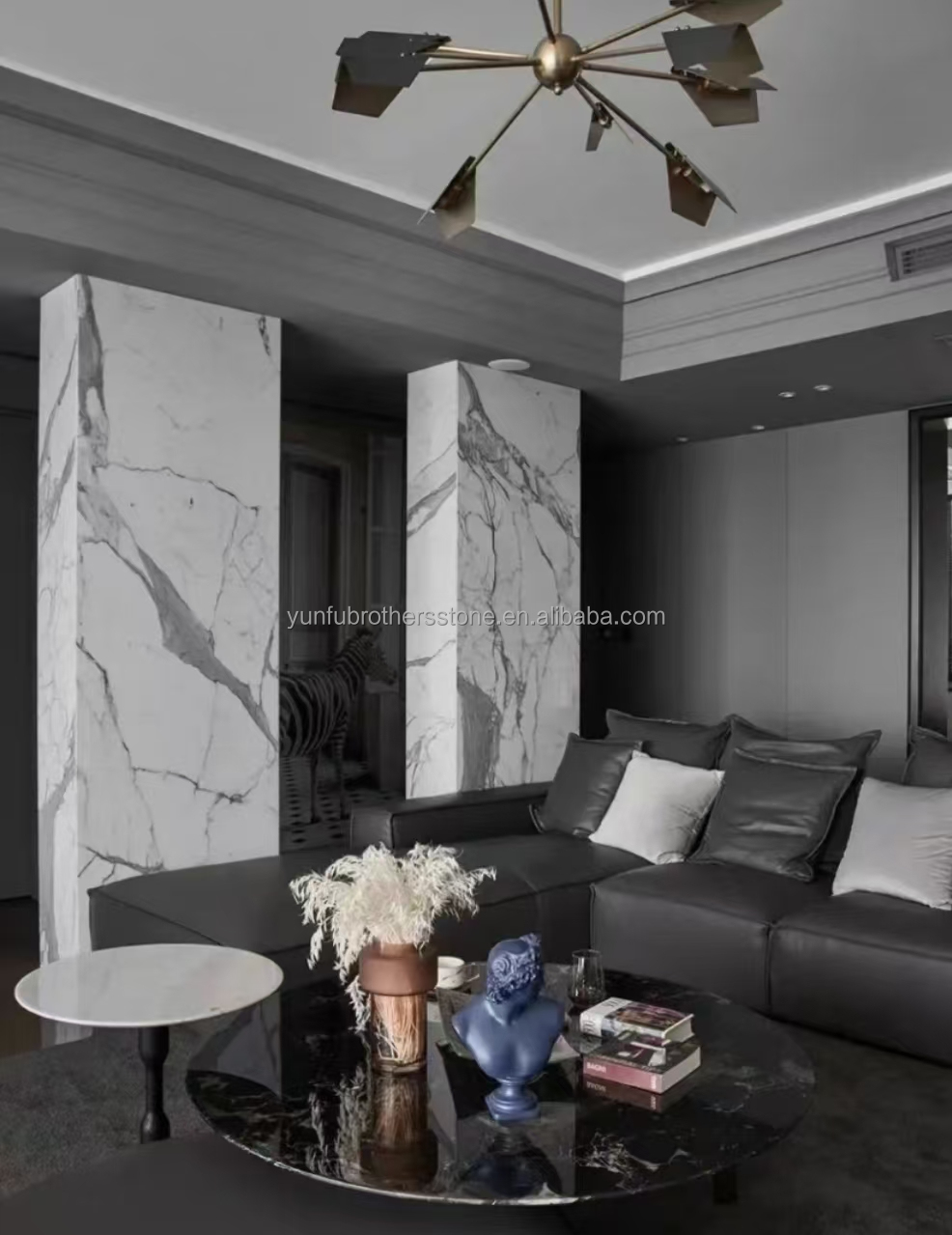 Modern Design Italy White Calacatta Marble Slab for Kitchen Countertop and Wall Panel