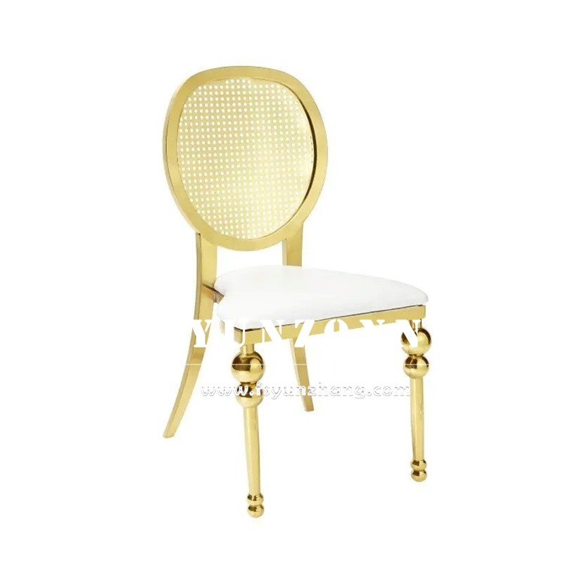 Middle East Market Dining Furniture Banquet Party Stainless Steel Chair Golden Luxury Wedding Chairs