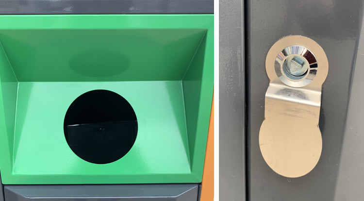 Powder Coating 3 Compartments 30L Metal Recycling Bin