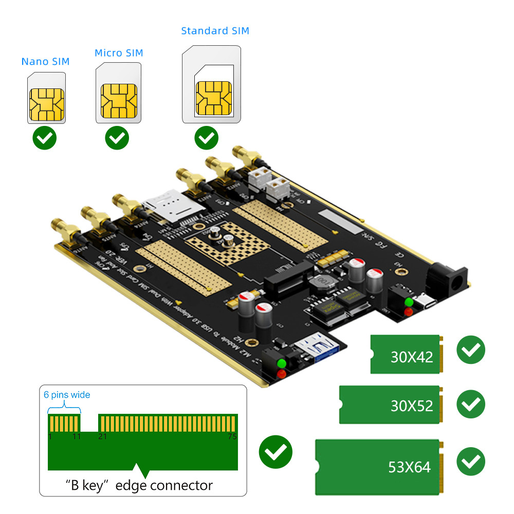 M.2 4G 5G Module To USB 3.0 Expansion Card NGFF Pcie Adapter