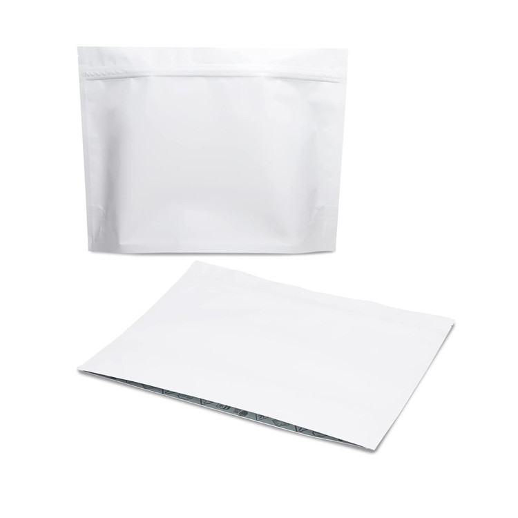 Matte White Slider Child Resistant Exit Bags 12"x9"x4" Smell Proof k