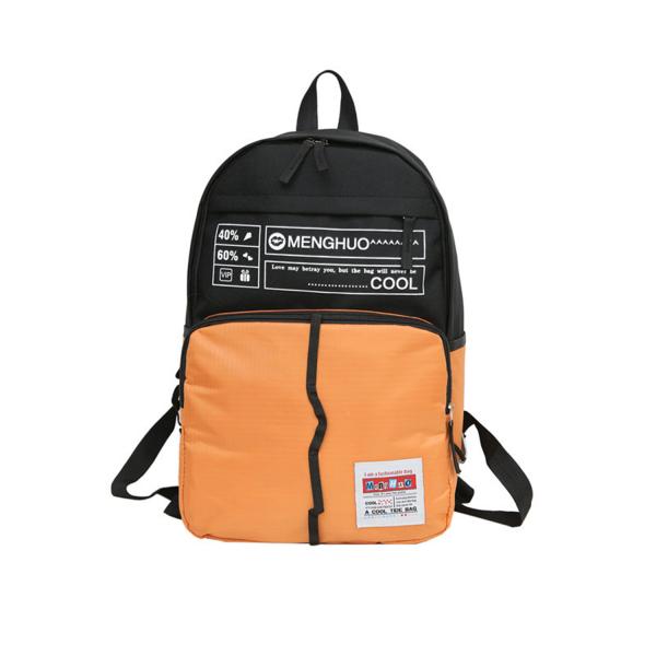 summer new Korean style letter printed backpack casual fashion contrast men's