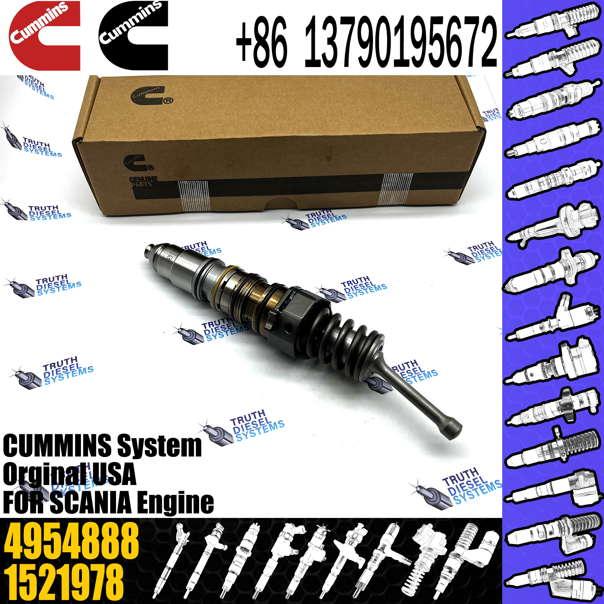 Engine Fuel Injector 4954888 1521978 1764364 1764365 1846348 4030346 for CUMMINS engine