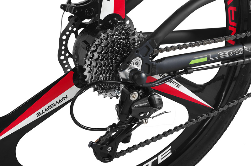 400W Integrated Wheel Electric Folding Bike Disc Brake Full Suspension Folding Ebike