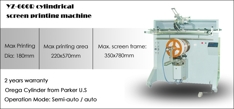 YZ-600R round plastic bucket tub semi-automatic silk screen printing machine