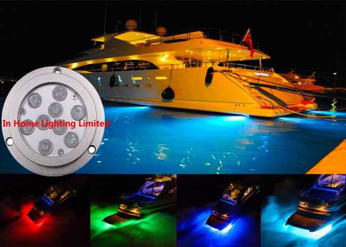 27 W Blue Underwater Boat Lights / Remote Control Marine Spotlight