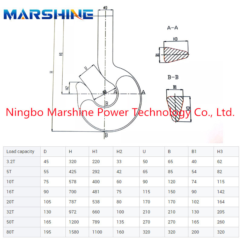 Double Sided Hooks Stringing Block Portable Steel Lifting Electric Hoist Pulley Block