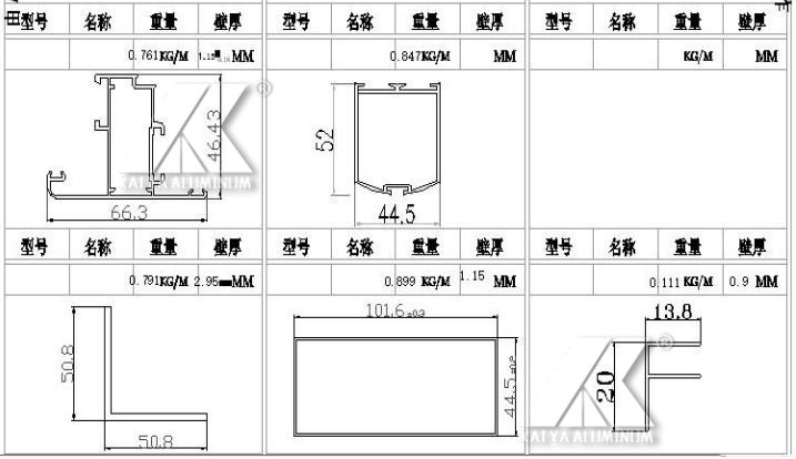 Powder Coated Aluminium Door Window Extrusion Profiles 6063 T5