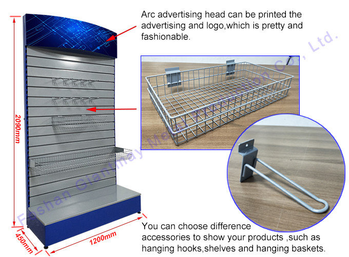 Portable Metal Slatwall Stand Cellphone Accessory Display Rack Slat Wall Accessories