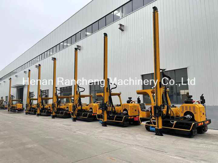 Solar Hydraulic Crawler Pile Driver 70KW Rated Power Max 3500mm Drilling Depth