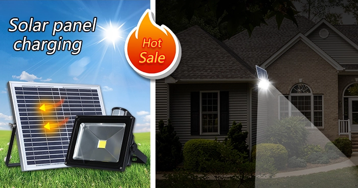 High quality IP65 Solar Powered Motion Sensor COB Flood Light with high lumen