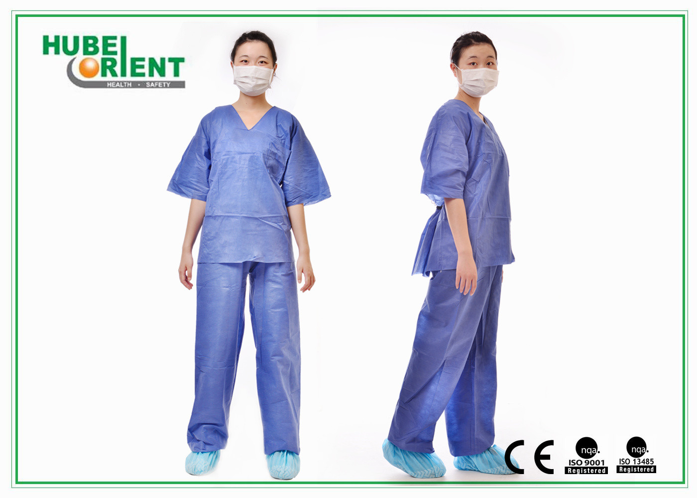 Anti-Fluid Single Medical Use SMS Medical Pajamas With Shirt And Trousers For Body Protecting