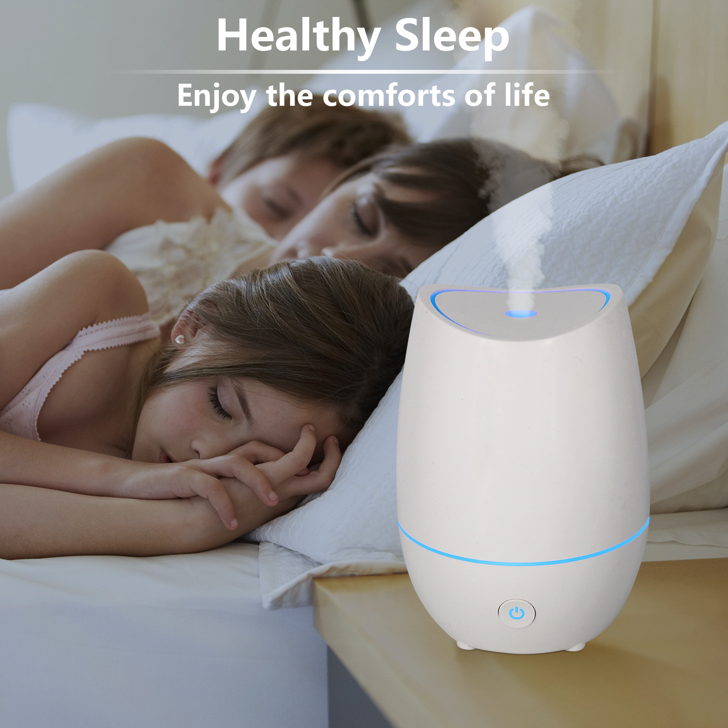350ML Ultrasonic Aroma Diffuser Home Use White Diffuser With 7 Color Lights