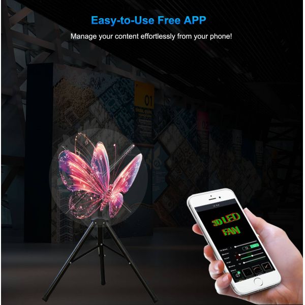 3d Projecteur Holographique Large Szie Hologram Led Fan 3d Hologram 75cm