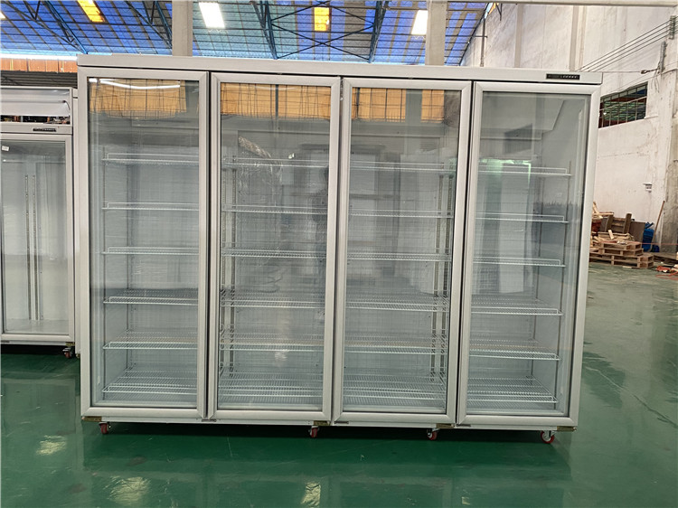 Supermarket Split Compressor Display Refrigerator With Double Layer Glass Door