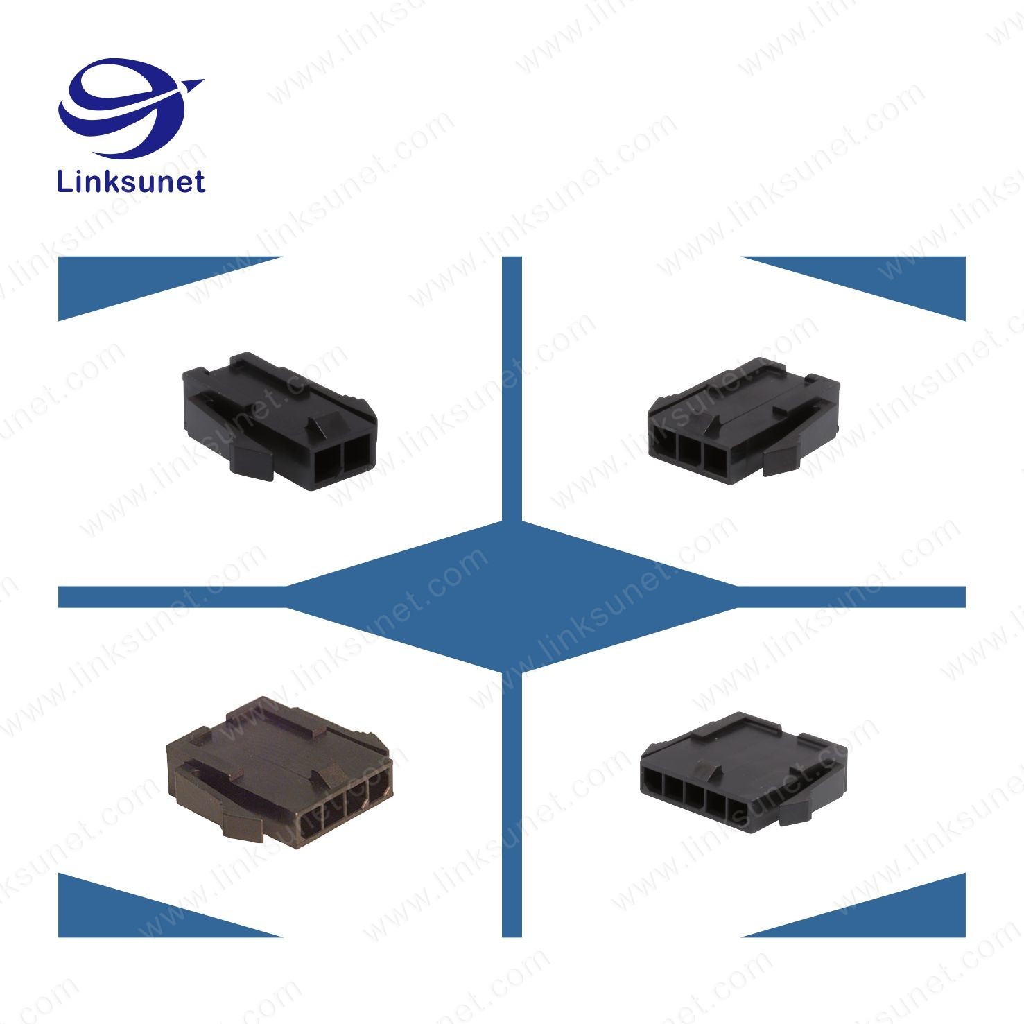 MOLEX 43640 - 0300 Male Female Electrical Connectors Single Row With Panel Mount Ears / Pitch 3.00mm