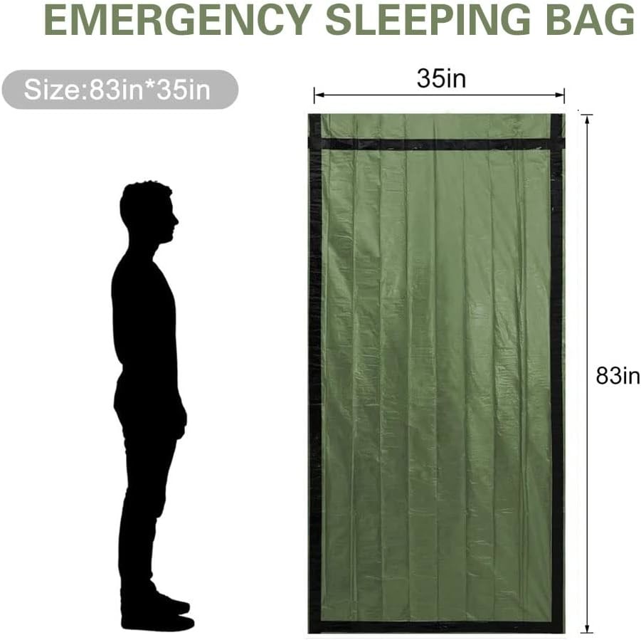 Emergency Sleeping Bag 2 Pack Lightweight Survival Sleeping Bags Thermal Sack Portable Emergency Blanket Campin