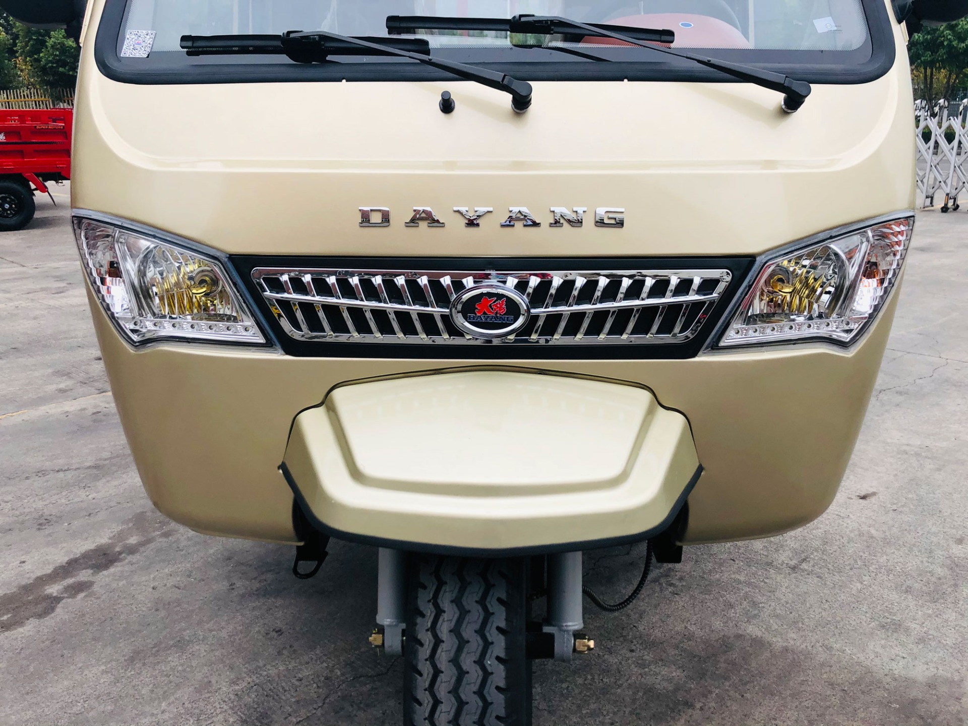 Dayang 3wheels Motorcycle Tricycle with Customized Cargo Box Size 2.4*1.5 and 12V Power