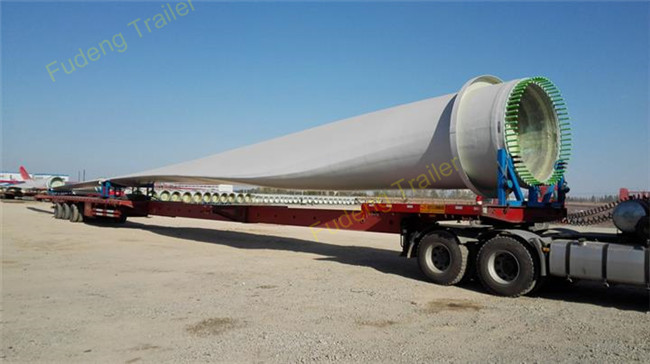 Steel Extendable Lowboy Trailer For 18 / 46 / 56 Meters Windmill Turbine Blade