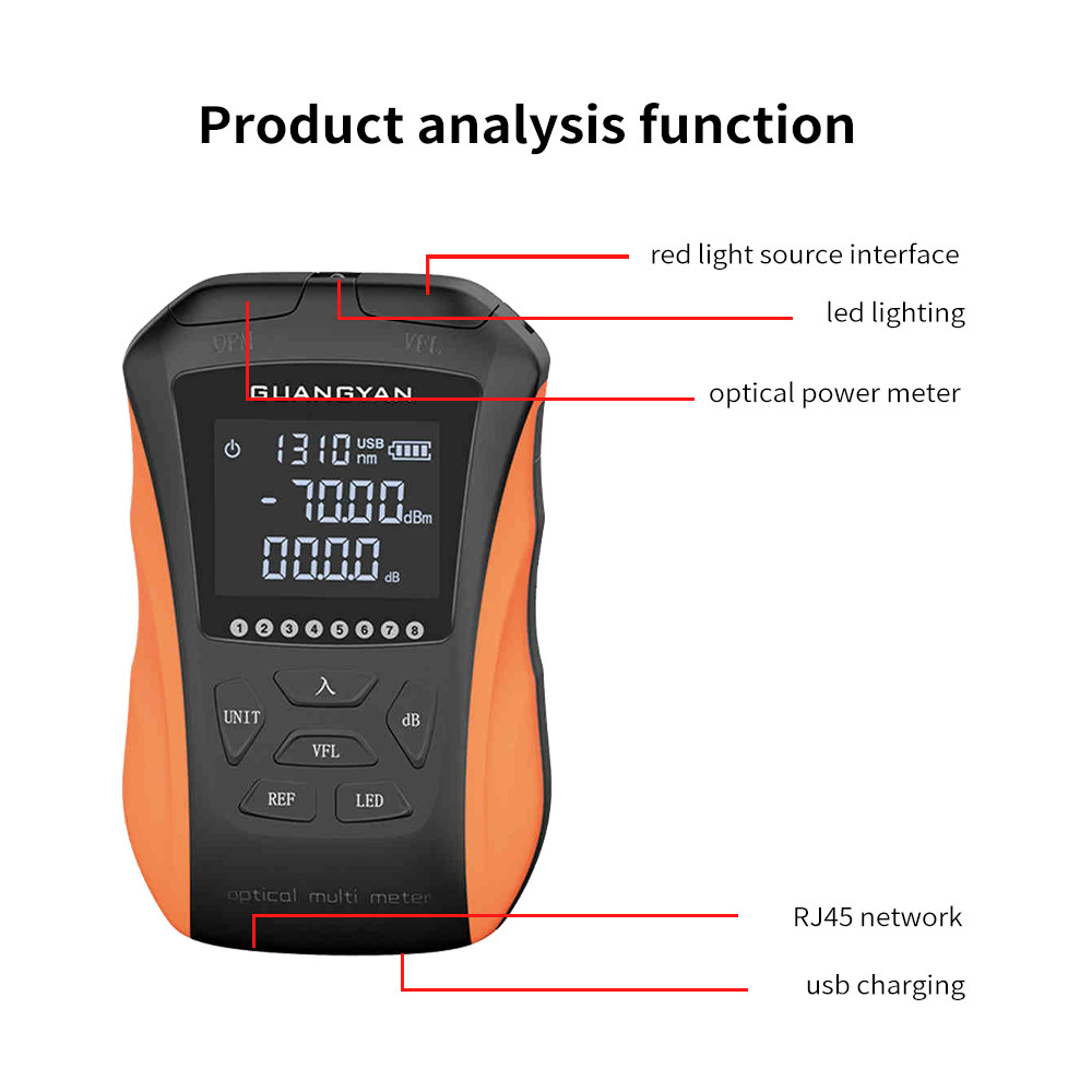 multi function Mini Optical Power Meter , 5 in 1 Opm Power Meter rechargeable battery