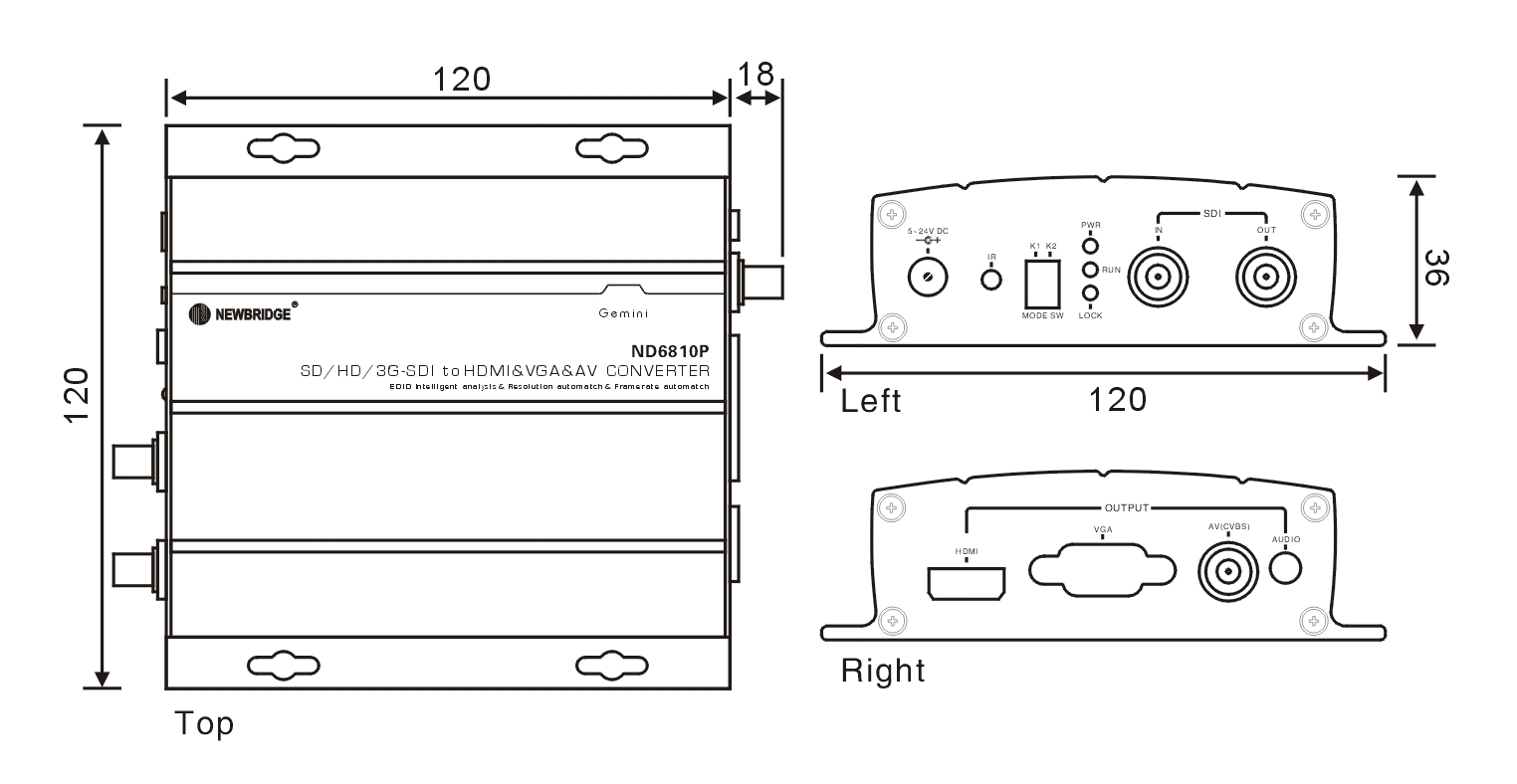 Automatical 3G Fiber Optic Transceiver Support All Type SDI Resolution